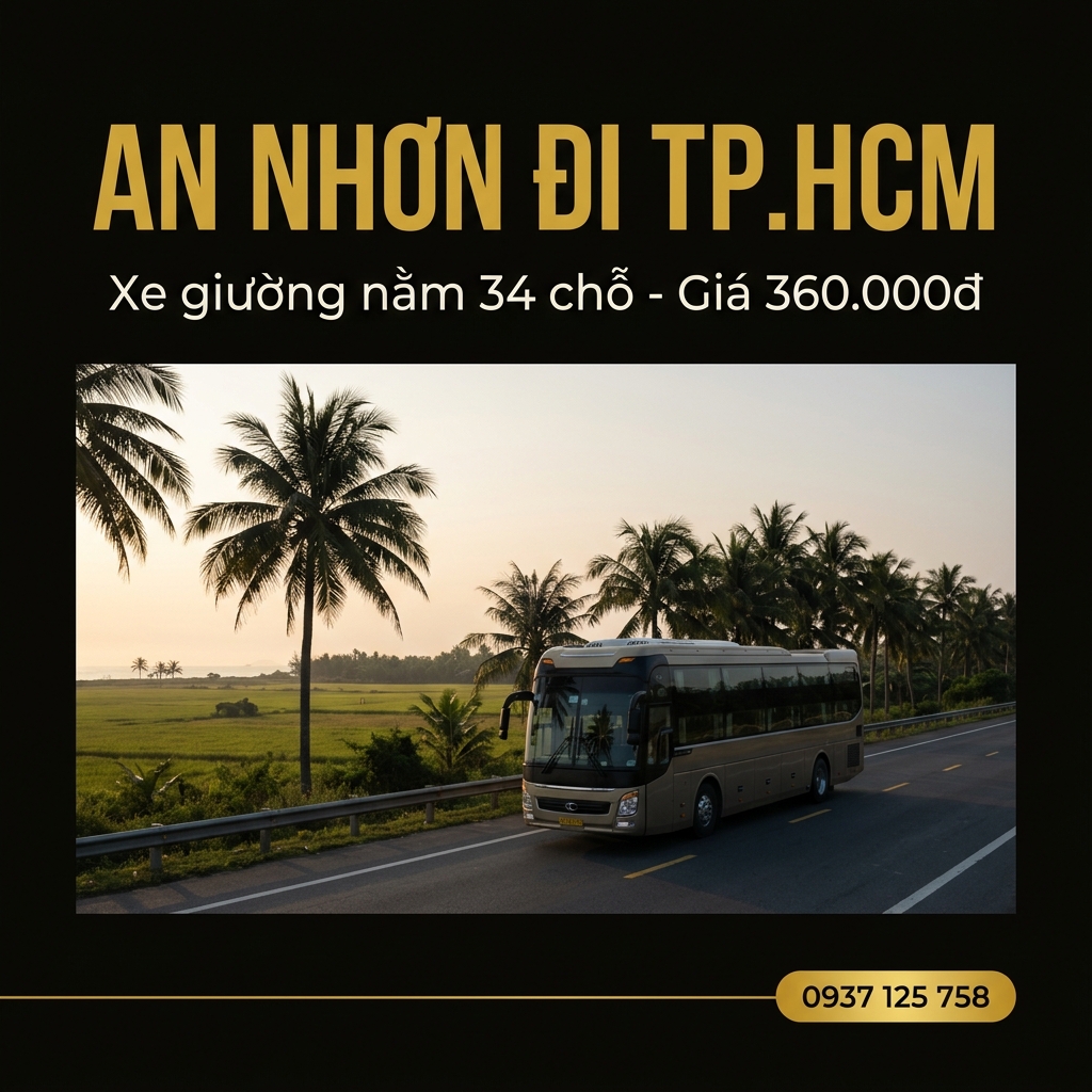 Bảng giá vé xe giường nằm An Nhơn đi TP.HCM Nhà Xe Yến Điện