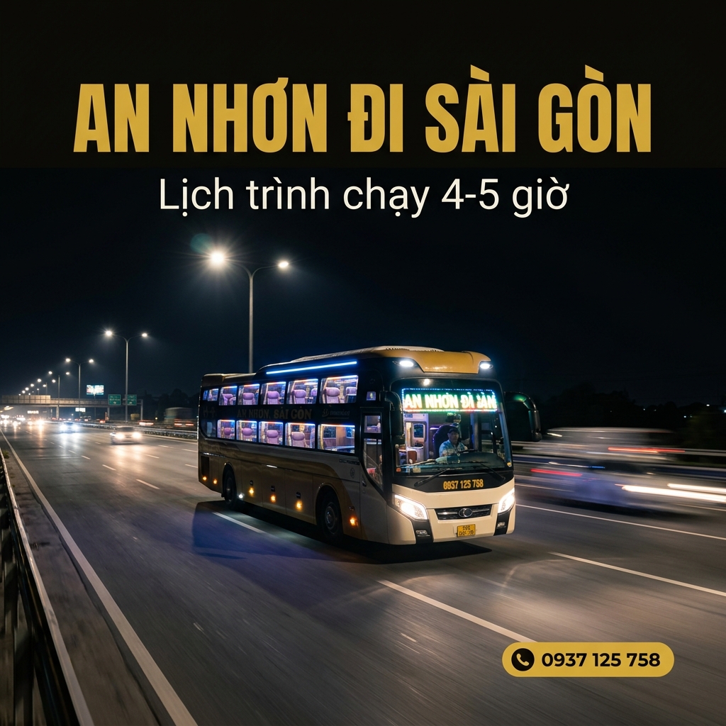 Lịch giờ xe chạy đêm An Nhơn đi Sài Gòn Nhà Xe Yến Điện