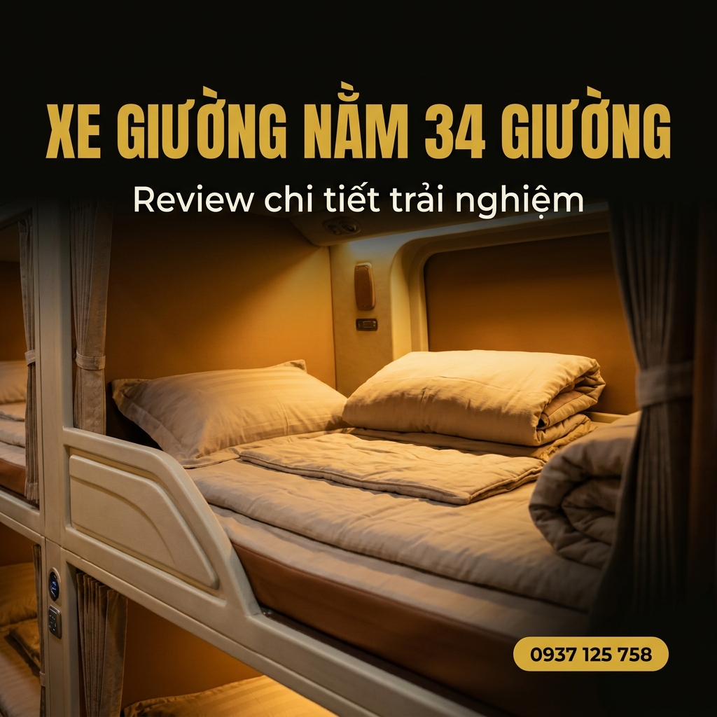 Nội thất xe giường nằm 34 giường Nhà Xe Yến Điện